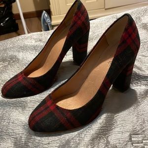 J crew plaid heels